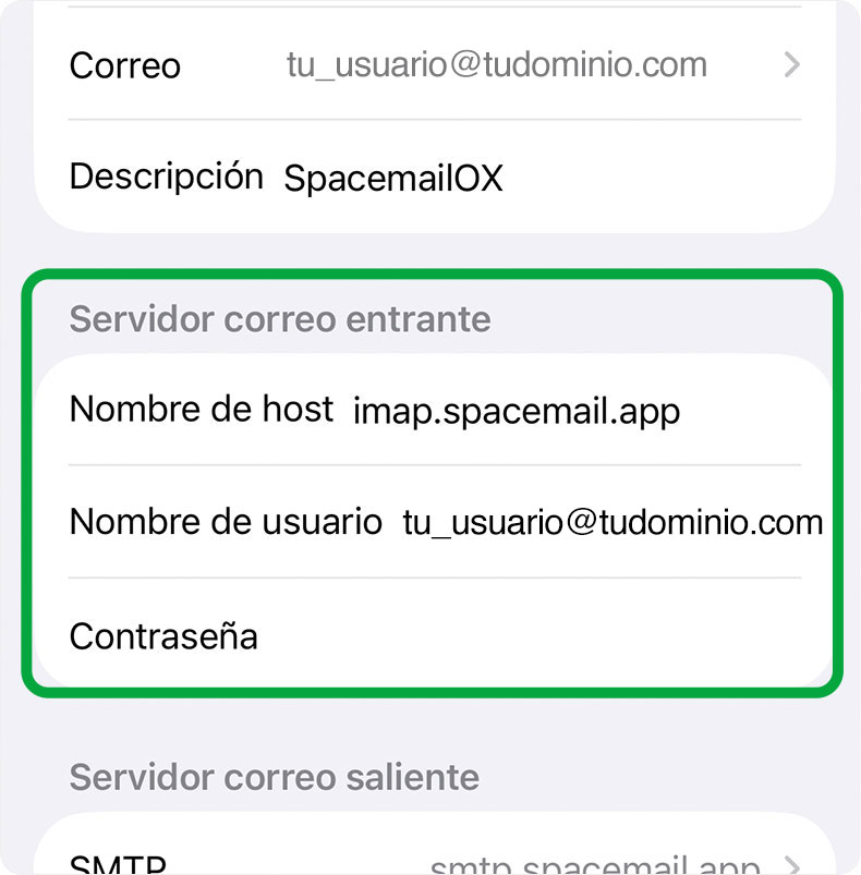 Servidor correo entrante
